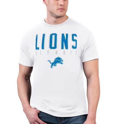 T-shirt blanc pour homme avec logo des Lions de Détroit