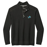 Men's Tommy Bahama  Black Detroit Lions Big & Tall Montego Bay Half-Zip Pullover