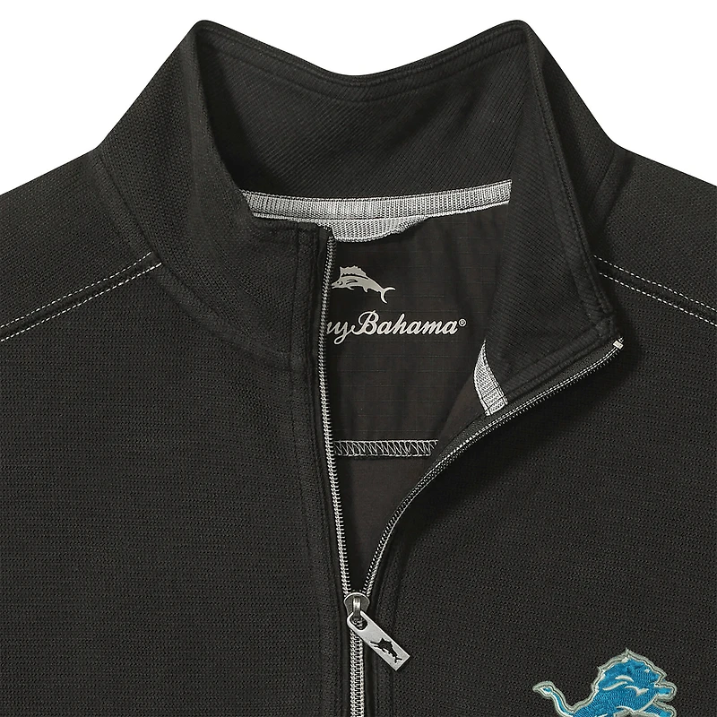 Men's Tommy Bahama  Black Detroit Lions Big & Tall Montego Bay Half-Zip Pullover