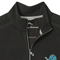 Men's Tommy Bahama  Black Detroit Lions Big & Tall Montego Bay Half-Zip Pullover