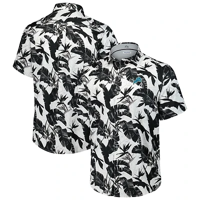 Men's Tommy Bahama Black Detroit Lions Sunnyvale Blooms Camp Button-Up Shirt