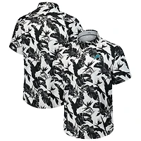 Chemise boutonnée noire Tommy Bahama Detroit Lions Sunnyvale Blooms Camp pour homme