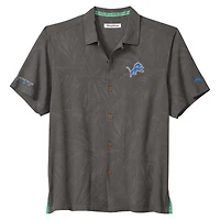 Men's Tommy Bahama  Gray Detroit Lions Endzone Paradise COOLMAX Button-Up Shirt