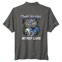 Men's Tommy Bahama  Gray Detroit Lions Endzone Paradise COOLMAX Button-Up Shirt