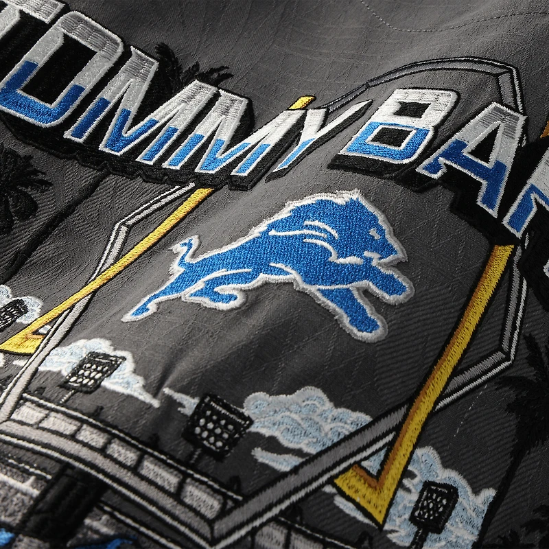 Men's Tommy Bahama  Gray Detroit Lions Endzone Paradise COOLMAX Button-Up Shirt