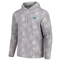 Men's Tommy Bahama Gray Detroit Lions Palm Frenzy Hoodie Long Sleeve T-Shirt