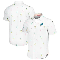Chemise boutonnée Tommy Bahama blanche Detroit Lions Nova Wave Flocktail pour hommes