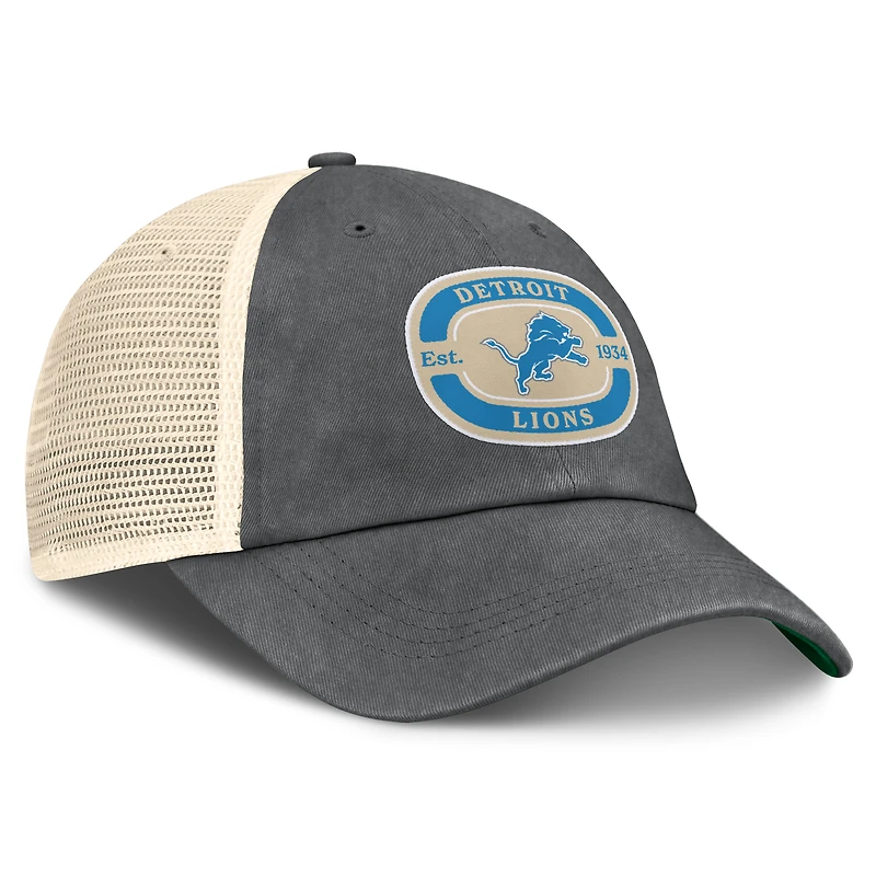 Casquette ajustable Top of the World pour homme avec écusson d'équipe Detroit Lions gris