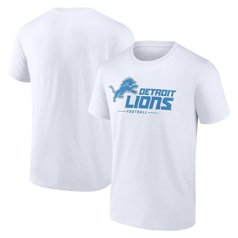 Men's  White Detroit Lions Team Lockup T-Shirt