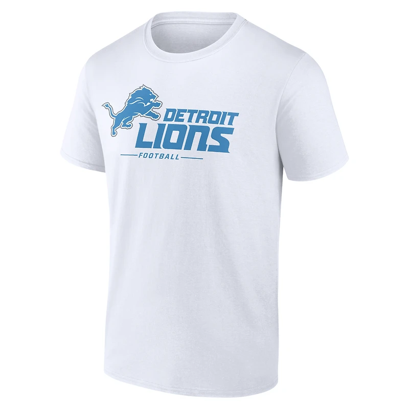 Men's White Detroit Lions Team Lockup T-Shirt