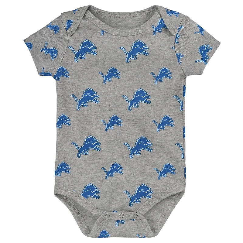 Ensemble de 3 bodys Starter pour nouveau-nés et nourrissons des Detroit Lions Team