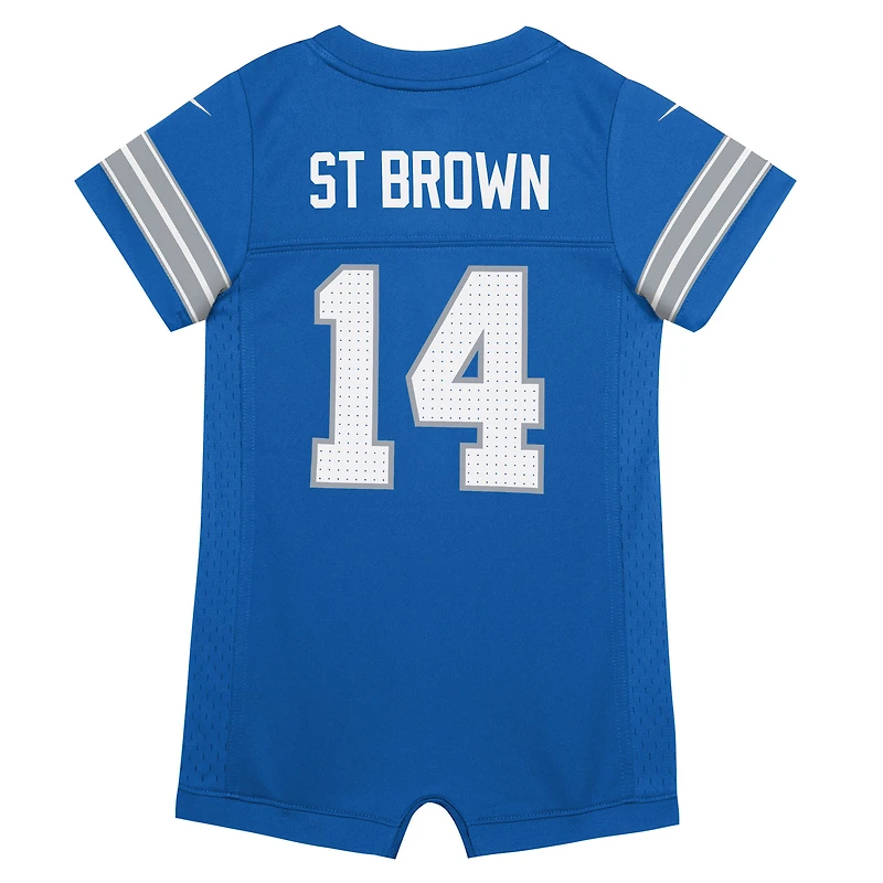 Newborn & Infant Nike Amon-Ra St. Brown Blue Detroit Lions Game Romper Jersey