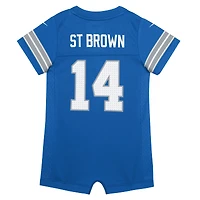 Newborn & Infant Nike Amon-Ra St. Brown Blue Detroit Lions Game Romper Jersey
