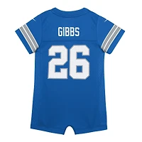 Newborn & Infant Nike Jahmyr Gibbs Blue Detroit Lions Game Romper Jersey