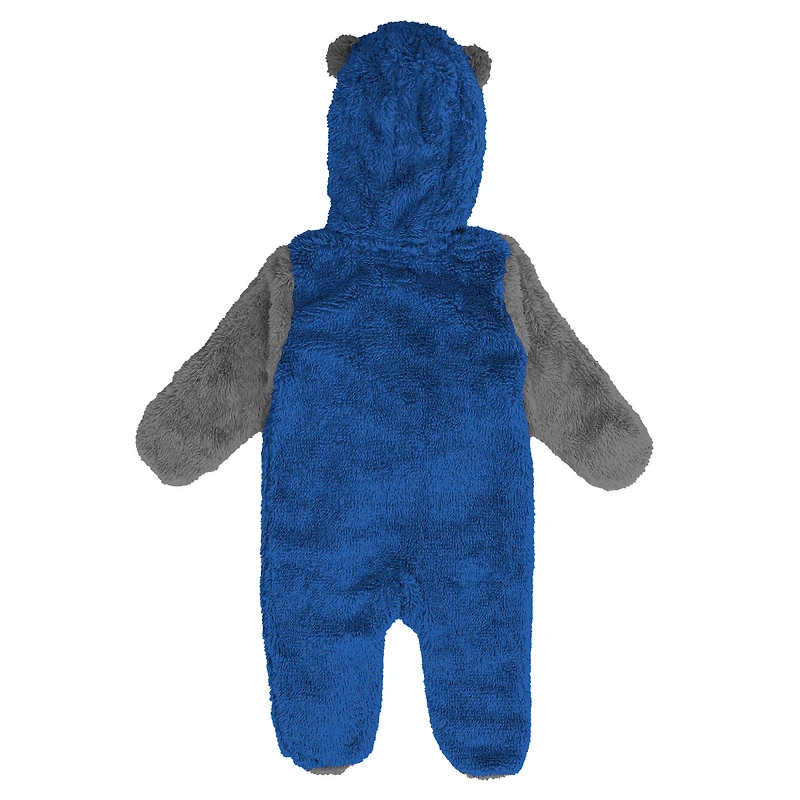 Grenouillère polaire bleue Detroit Lions Stay Napping pour nouveau-né et nourrisson avec fermeture éclair intégrale