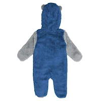 Grenouillère polaire à fermeture éclair intégrale pour nouveau-né et nourrisson Outerstuff, motif Detroit Lions bleu Stay Napping Teddy
