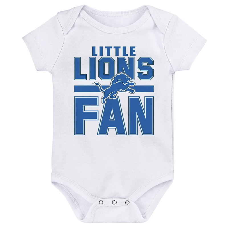 Newborn Outerstuff Detroit Lions Little Tike 3-Piece Bodysuit Set