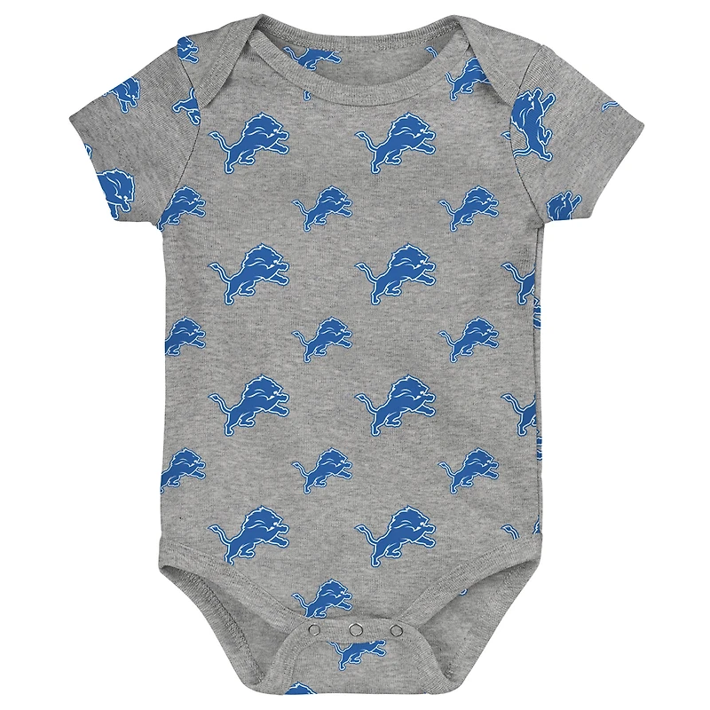 Newborn Outerstuff Detroit Lions Little Tike 3-Piece Bodysuit Set