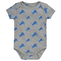 Newborn Outerstuff Detroit Lions Little Tike 3-Piece Bodysuit Set