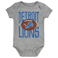 Body gris pour nouveau-né Outerstuff Detroit Lions For the Ball