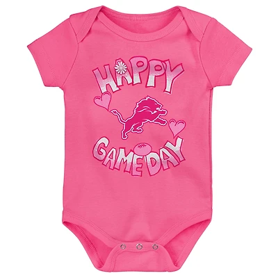 Body rose pour nouveau-né « Happy Gameday » des Detroit Lions