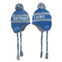 Bonnet en tricot à pompon en jacquard bleu Detroit Lions pour enfants d'âge préscolaire