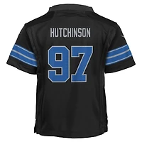 Maillot de jeu Nike noir Aidan Hutchinson pour joueur remplaçant des Lions Détroit