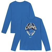 Preschool Nike  Blue Detroit Lions Primetime Legend Icon Long Sleeve Performance T-Shirt