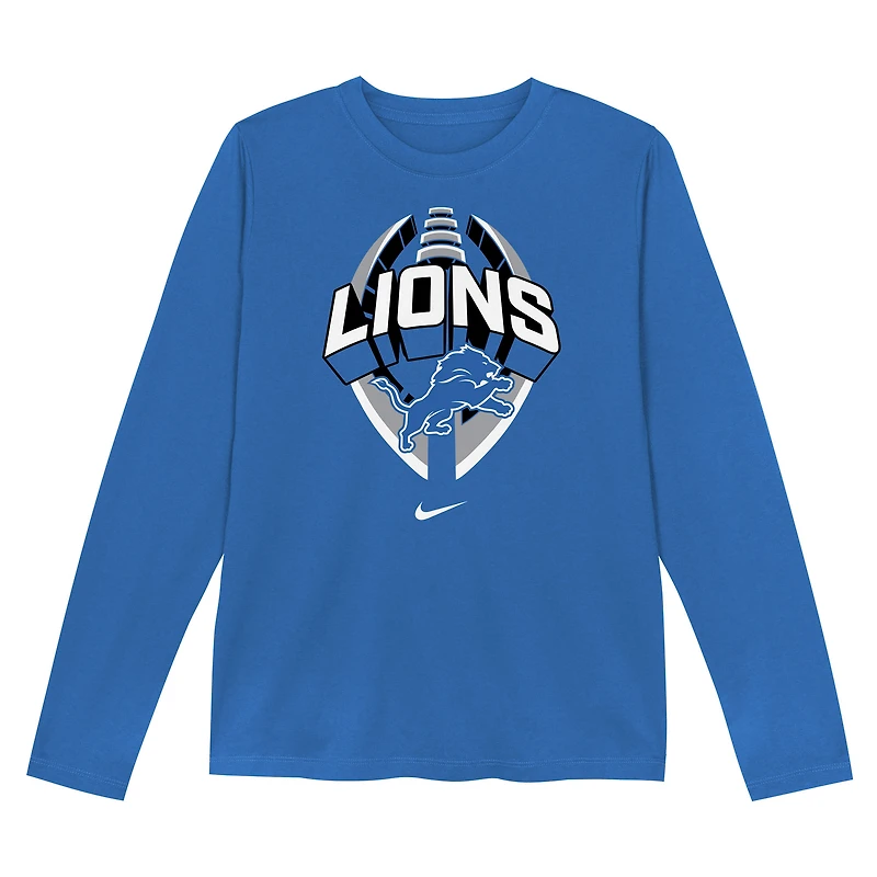 Preschool Nike  Blue Detroit Lions Primetime Legend Icon Long Sleeve Performance T-Shirt