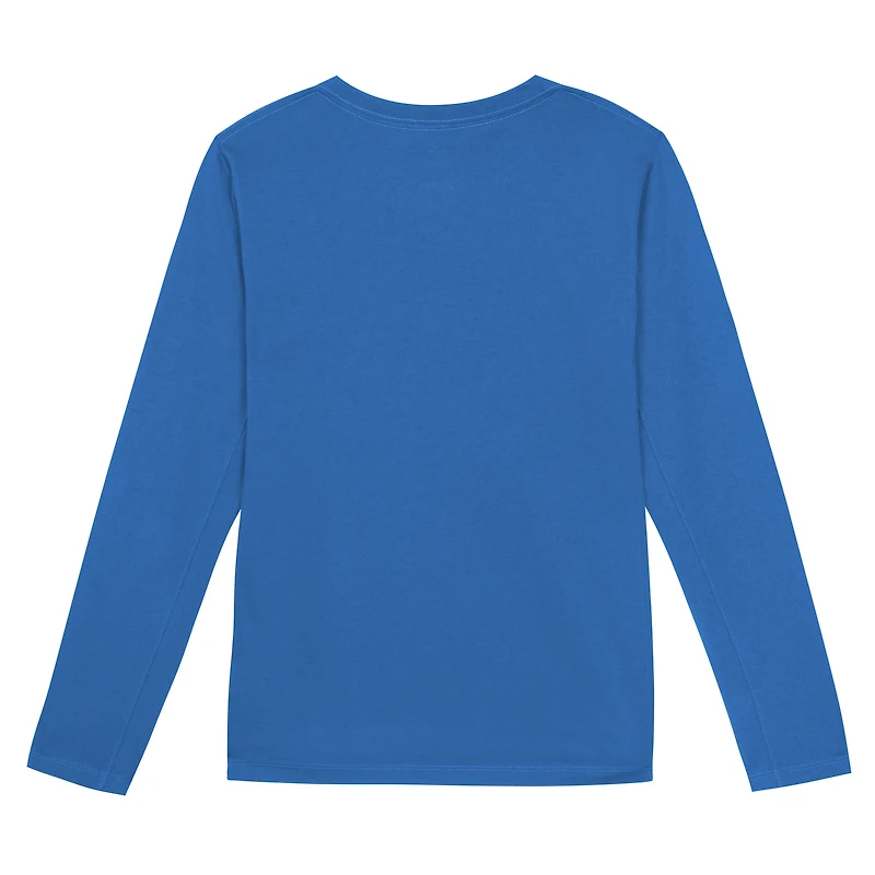 T-shirt de performance à manches longues Nike bleu Detroit Lions Primetime Legend Icon pour enfant d'âge préscolaire