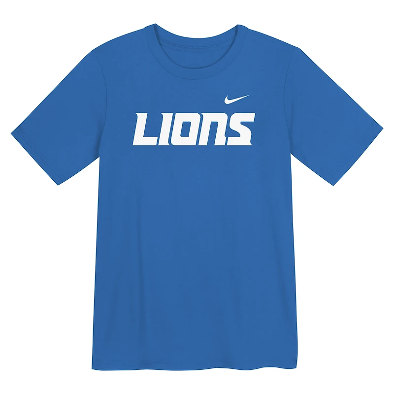 T-shirt Nike bleu Detroit Lions pour enfants d'âge préscolaire