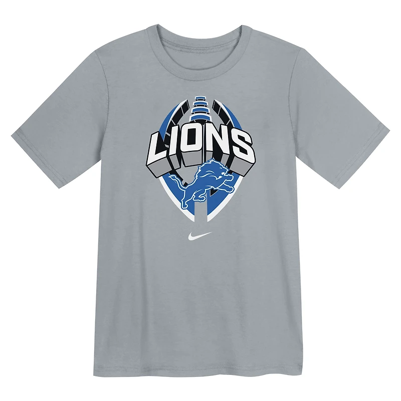 T-shirt Nike gris Detroit Lions Icon Legend Dri-FIT pour enfant d'âge préscolaire