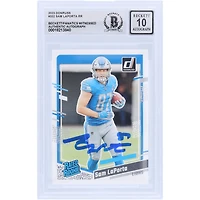 Sam LaPorta Detroit Lions Autographed 2023 Panini Donruss #332 Beckett Fanatics Witnessed Authenticated 10 Rookie Card