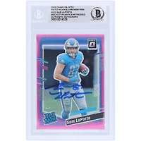 Sam LaPorta Detroit Lions Autographed 2023 Panini Donruss Optic Preview Pink #332 Beckett Fanatics Witnessed Authenticated Rookie Card
