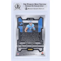 Carte de recrue 9/10 authentifiée signée Sam LaPorta des Detroit Lions, Panini Prizm n° 332, 2023, présentée par les fans de Beckett