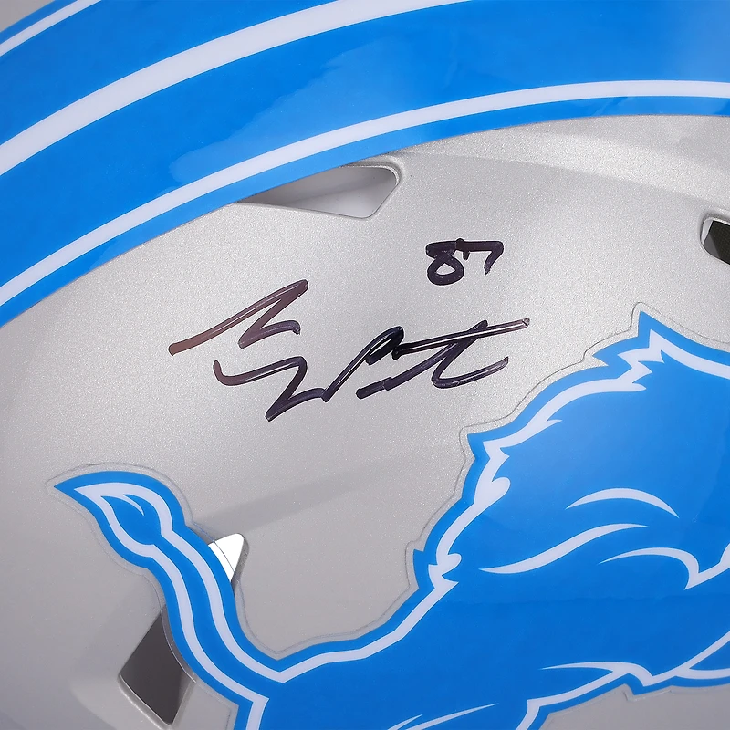Sam LaPorta Detroit Lions Autographed Riddell 2024 Speed Authentic Helmet 