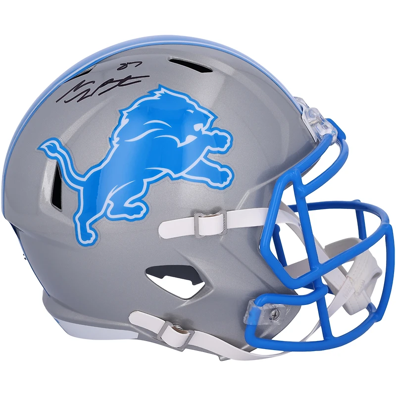 Sam LaPorta Detroit Lions Autographed Riddell 2024 Speed Replica Helmet 