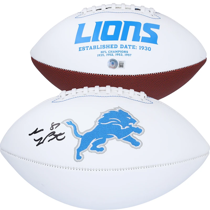 Sam LaPorta Detroit Lions Autographed White Panel Football 