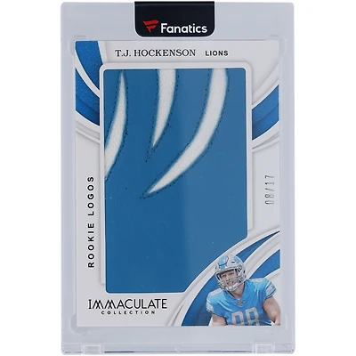 Carte de recrue T.J. Hockenson Detroit Lions 2019 Panini Immaculate Collection Rookie Logo Dual-Color Relic #RL-21 #8/17