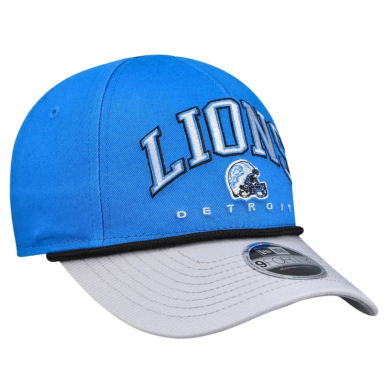 Toddler New Era  Blue/Gray Detroit Lions  Arch COOLERA 9FORTY A-Frame Adjustable Hat