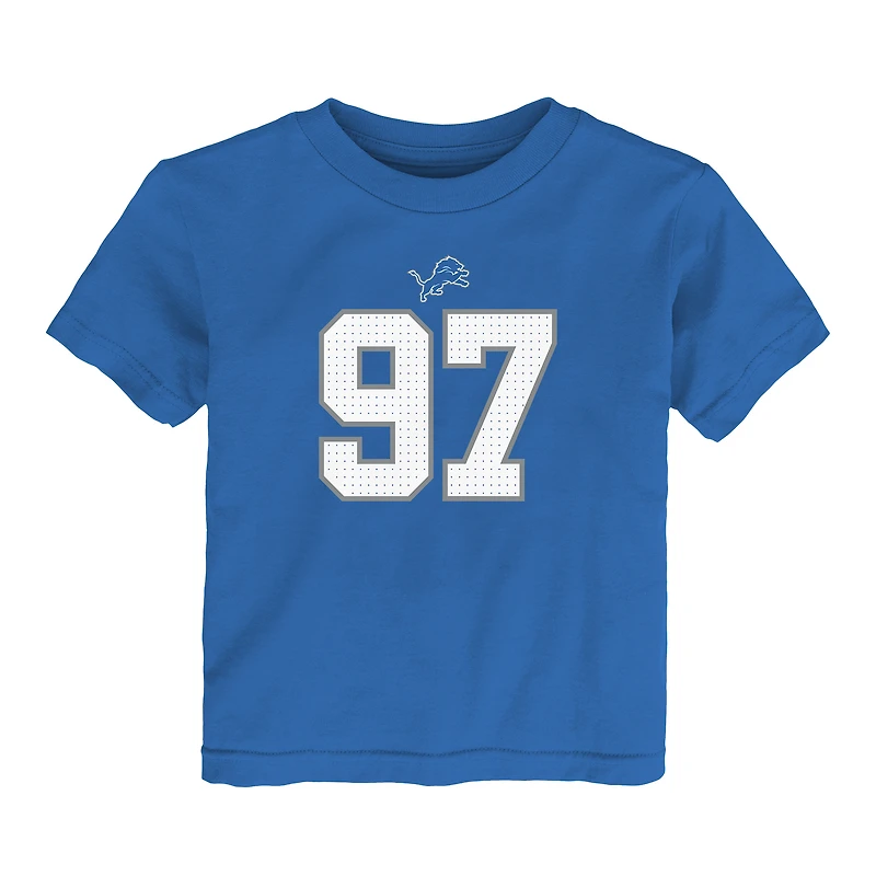 T-shirt Nike bleu pour enfant avec nom et numéro de joueur des Lions Detroit Aidan Hutchinson