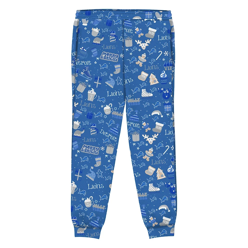 Ensemble de nuit pour tout-petit Outerstuff bleu Detroit Lions châtaigne les fêtes