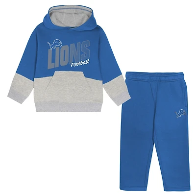 Toddler Outerstuff Blue Detroit Lions Lineman Fleece Hoodie & Pants Set