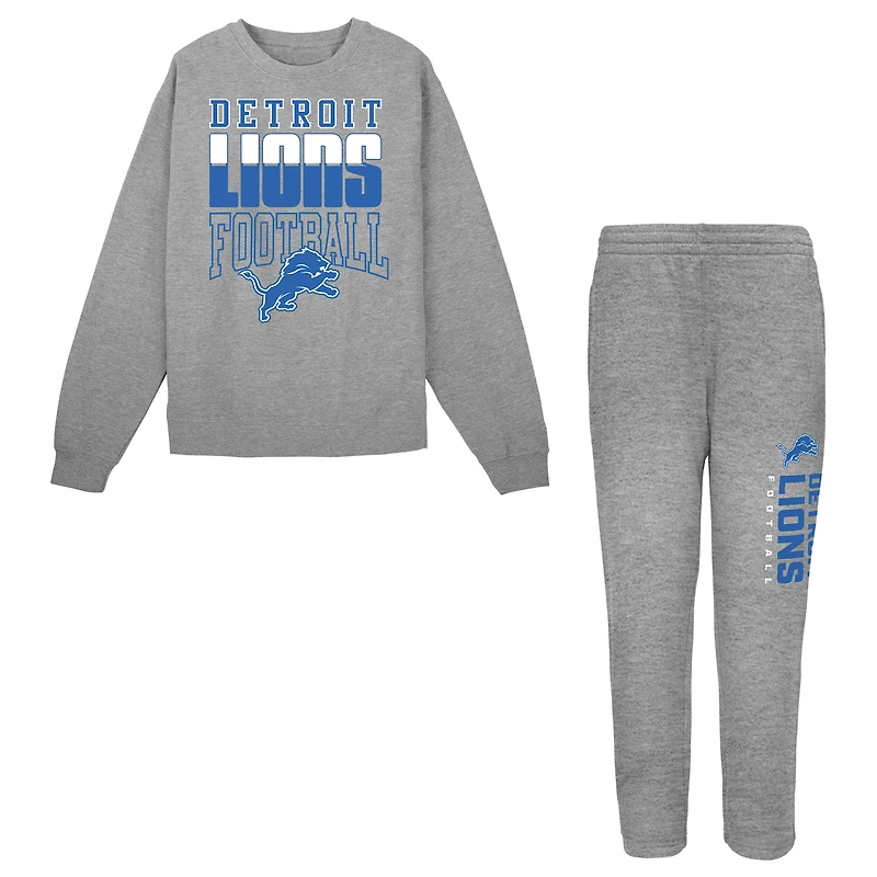 Ensemble sweat-shirt et pantalon Detroit Lions gris chiné pour tout-petit