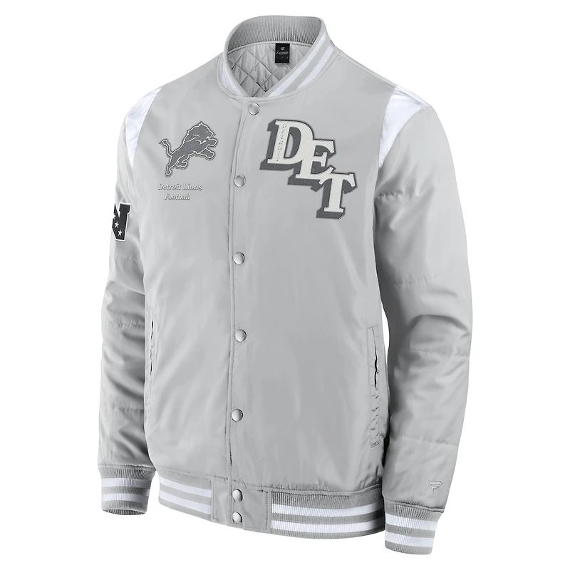 Veste unisexe Fanatics grise Detroit Lions Elements Elite à boutons-pression