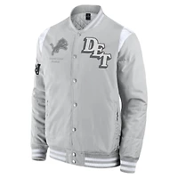 Veste unisexe Fanatics grise Detroit Lions Elements Elite à boutons-pression