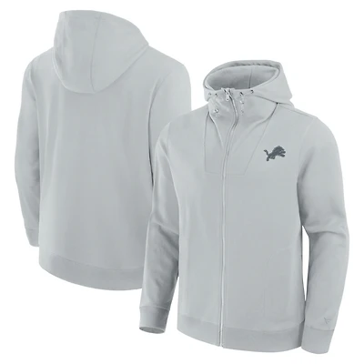 Sweat à capuche unisexe Fanatics gris Detroit Lions Front Office entièrement zippé