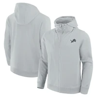 Sweat à capuche unisexe Fanatics gris Detroit Lions Front Office entièrement zippé