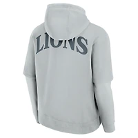 Sweat à capuche unisexe Fanatics gris Detroit Lions Sleek Elements