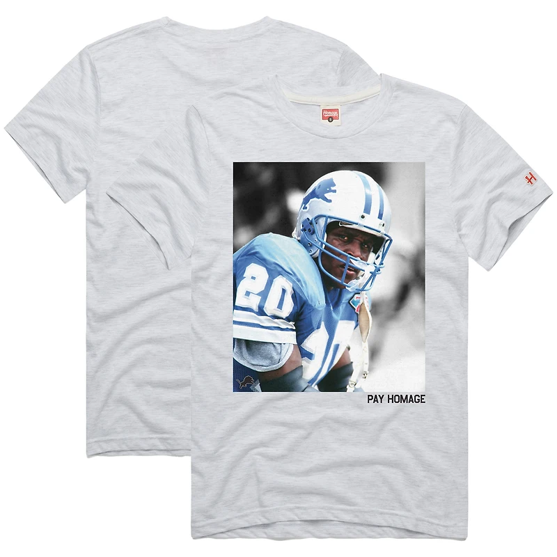 Unisex Homage Barry Sanders Ash Detroit Lions Pay Tri-Blend T-Shirt
